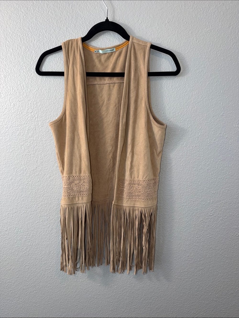 Maurices Fringe Suede-Look Vest in Beige